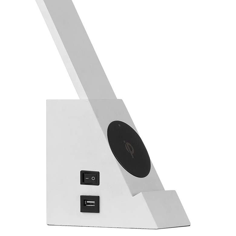 Convolution White LED Desk Lamp with USB Charging Ports more views