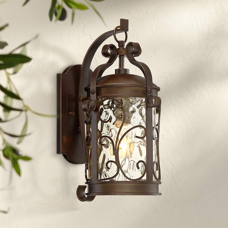 Image 1 Conway 17 1/2" High Oil-Rubbed Bronze Scroll Outdoor Wall Light