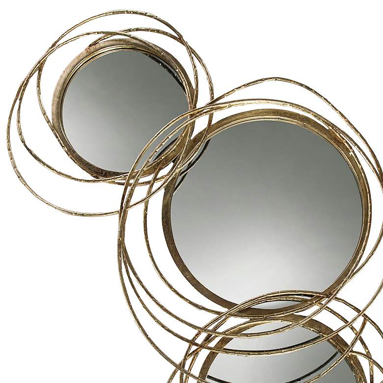 Image 2 Conway Gold Metal 19 1/2 inch x 39 inch Four-Circular Wall Mirror more views
