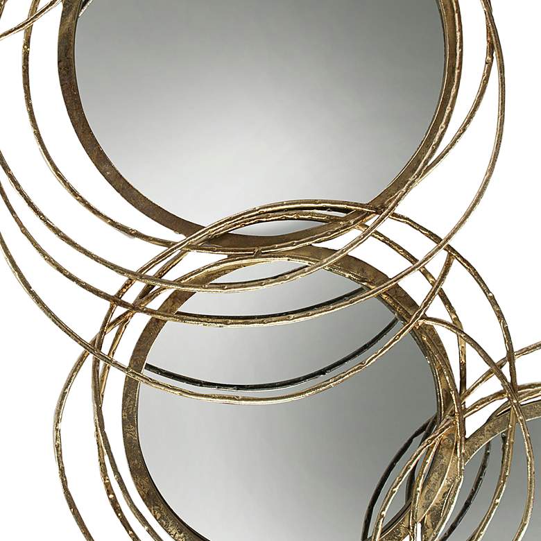 Image 3 Conway Gold Metal 19 1/2" x 39" Four-Circular Wall Mirror more views