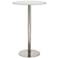 Cookie 25 1/2" Wide White and Brushed Steel Bar Table
