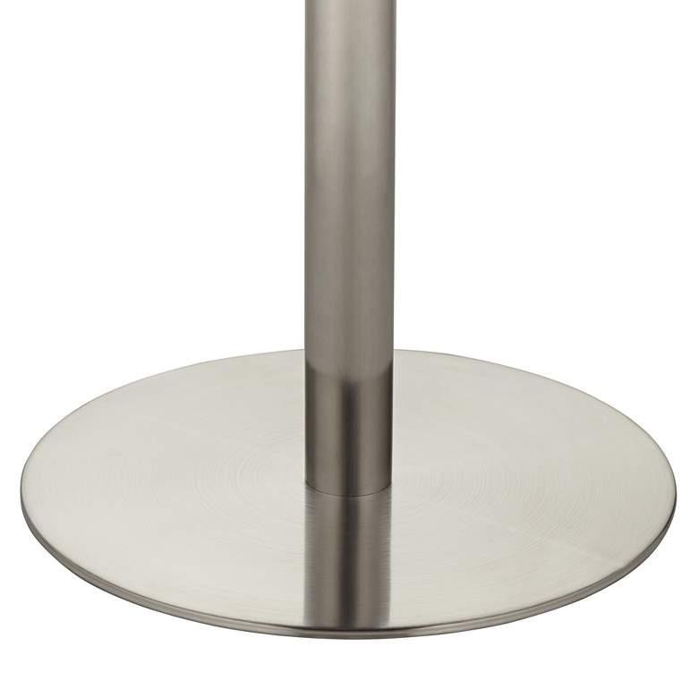 Image 4 Cookie 25 1/2" Wide White and Brushed Steel Bar Table more views