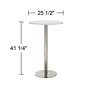 Cookie 25 1/2" Wide White and Brushed Steel Bar Table