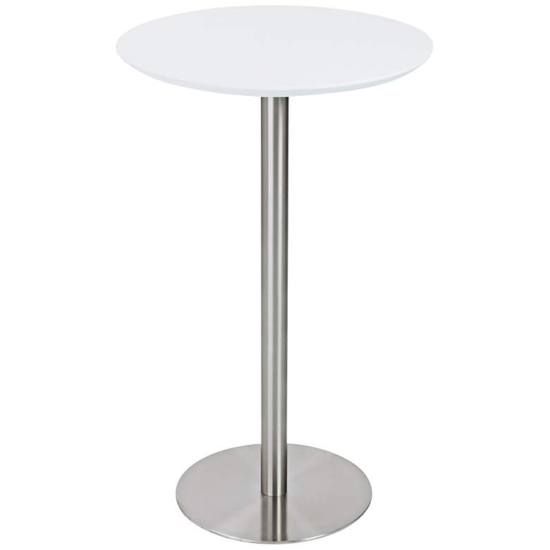 Image 1 Cookie 41 1/2 inch High White Contemporary Round Bar Table