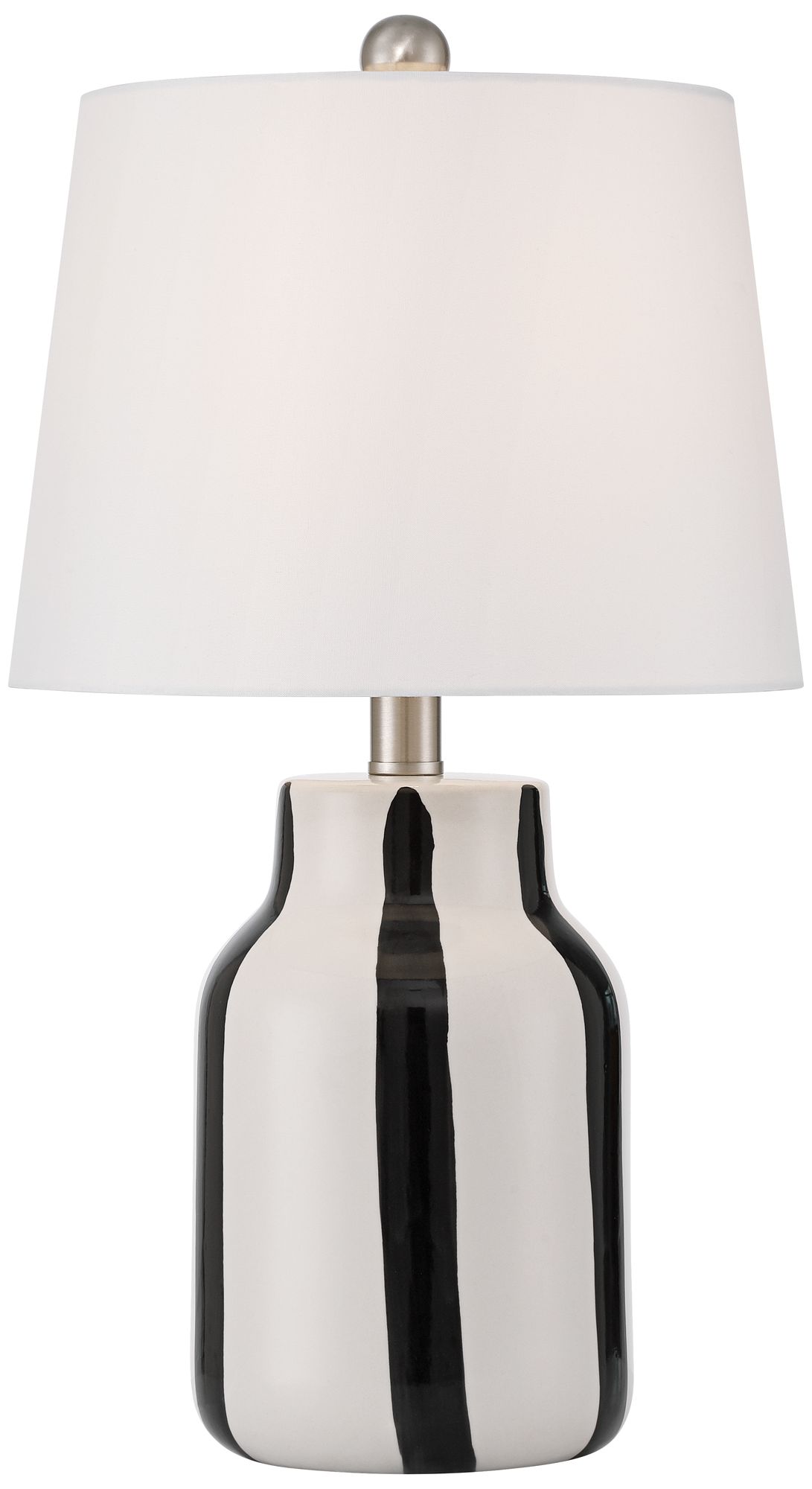 Cookies and Cream 20 1/2H Black White Ceramic Table Lamp Set with Dimmer