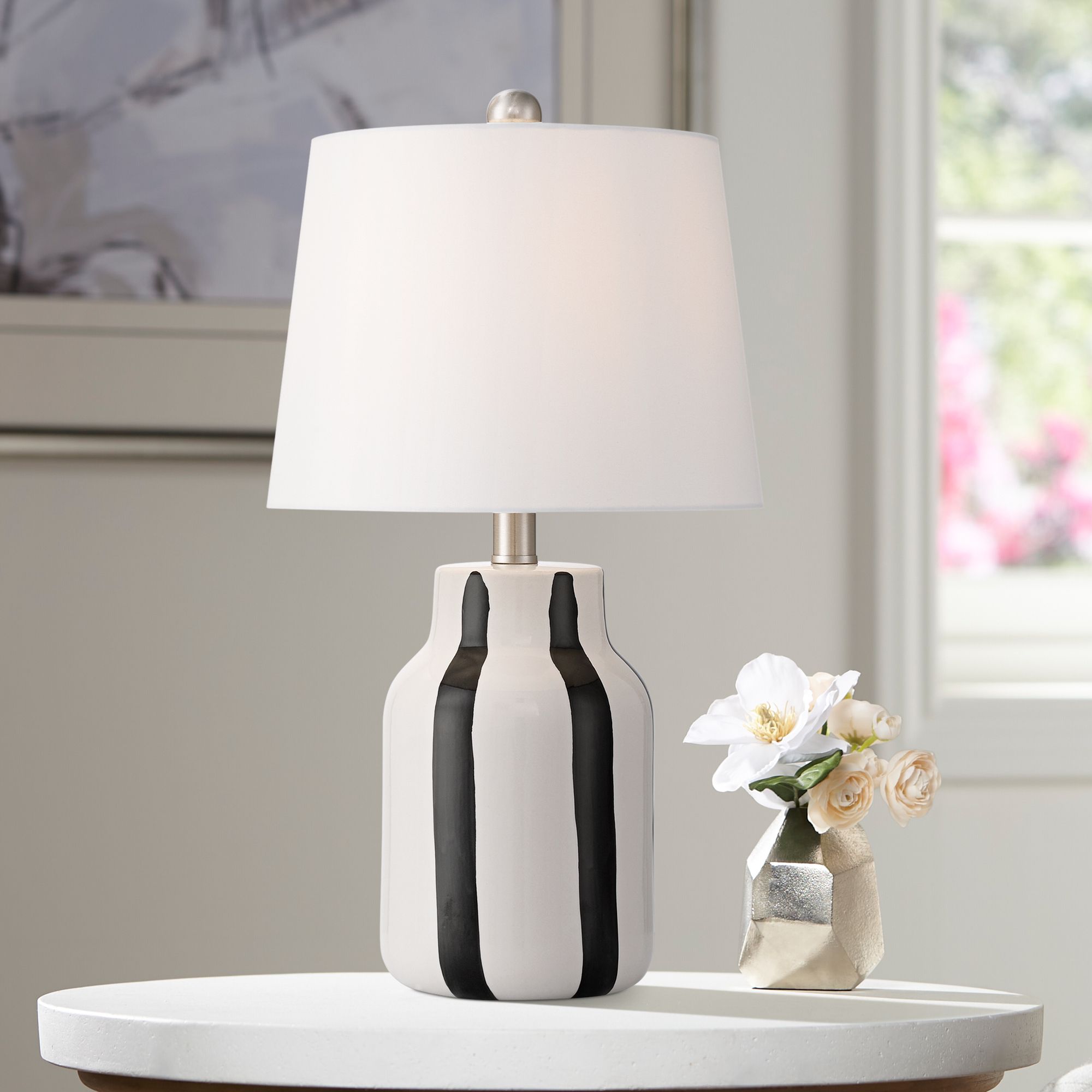 Cookies and Cream 20 1/2 High Black and White Ceramic Table Lamp Set of 2