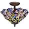 Cool Flower 16" Wide Tiffany Style Glass Ceiling Light