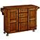 Coolidge 2-Door Warm Oak Wood Kitchen Cart