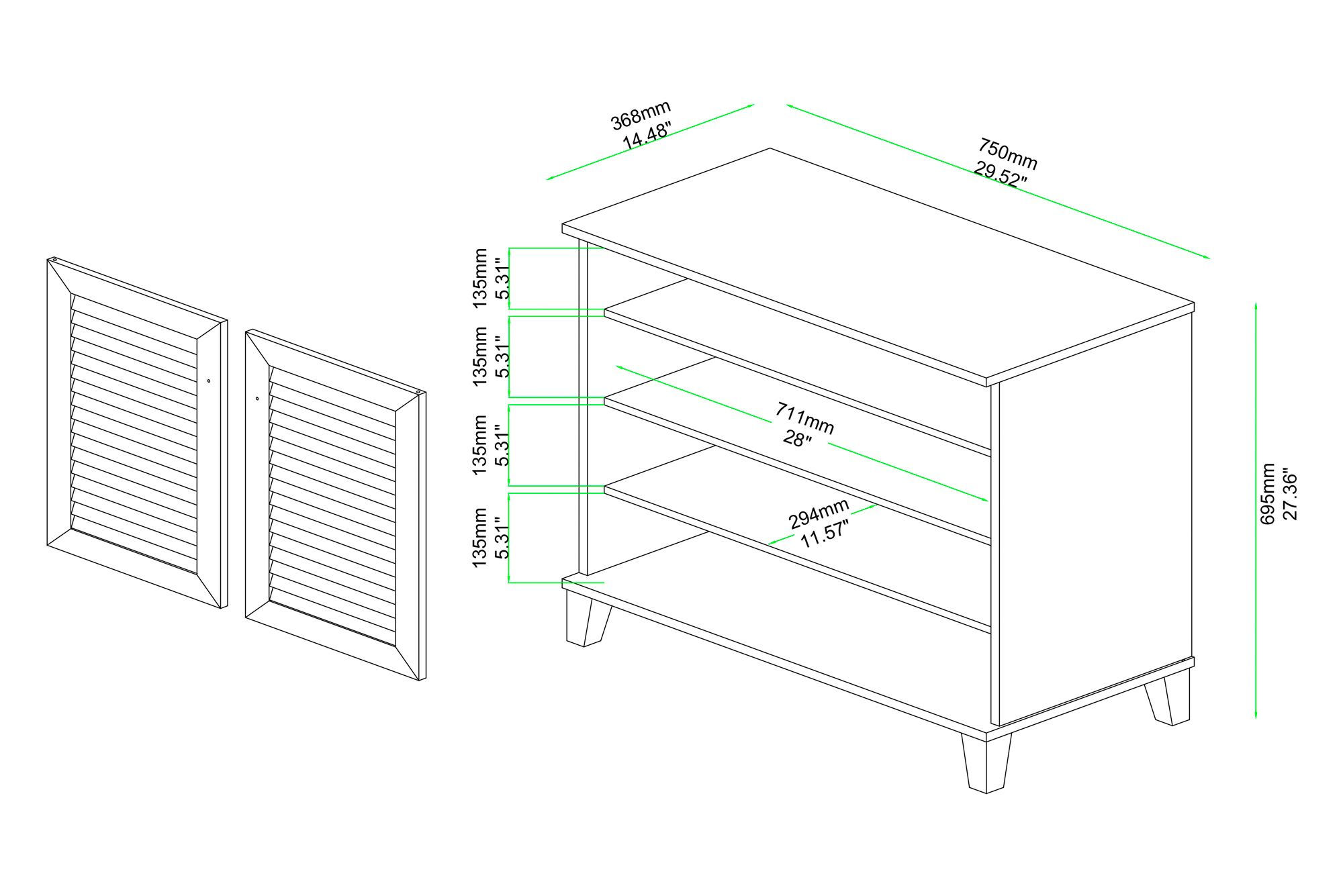 Coolidge 29 1/2" Wide Oak Brown 2-Door Shoe Storage Cabinet