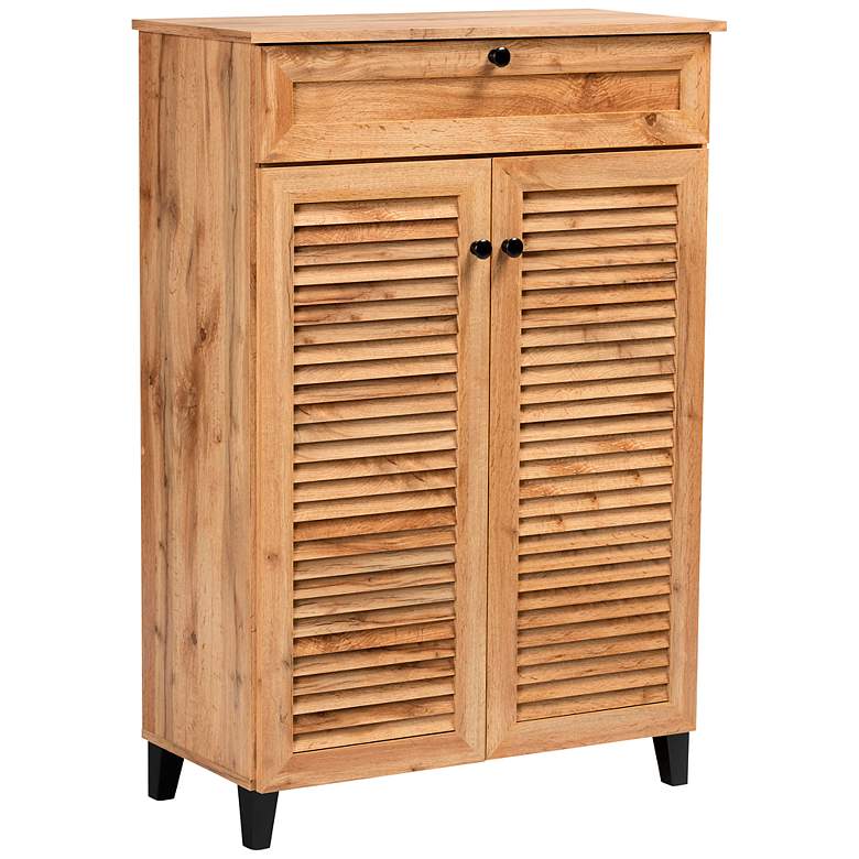 Image 2 Coolidge 30 1/2" Wide Oak Brown 5-Shelf Shoe Storage Cabinet
