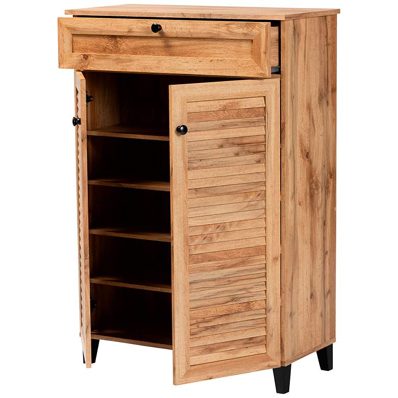 Image 6 Coolidge 30 1/2" Wide Oak Brown 5-Shelf Shoe Storage Cabinet more views