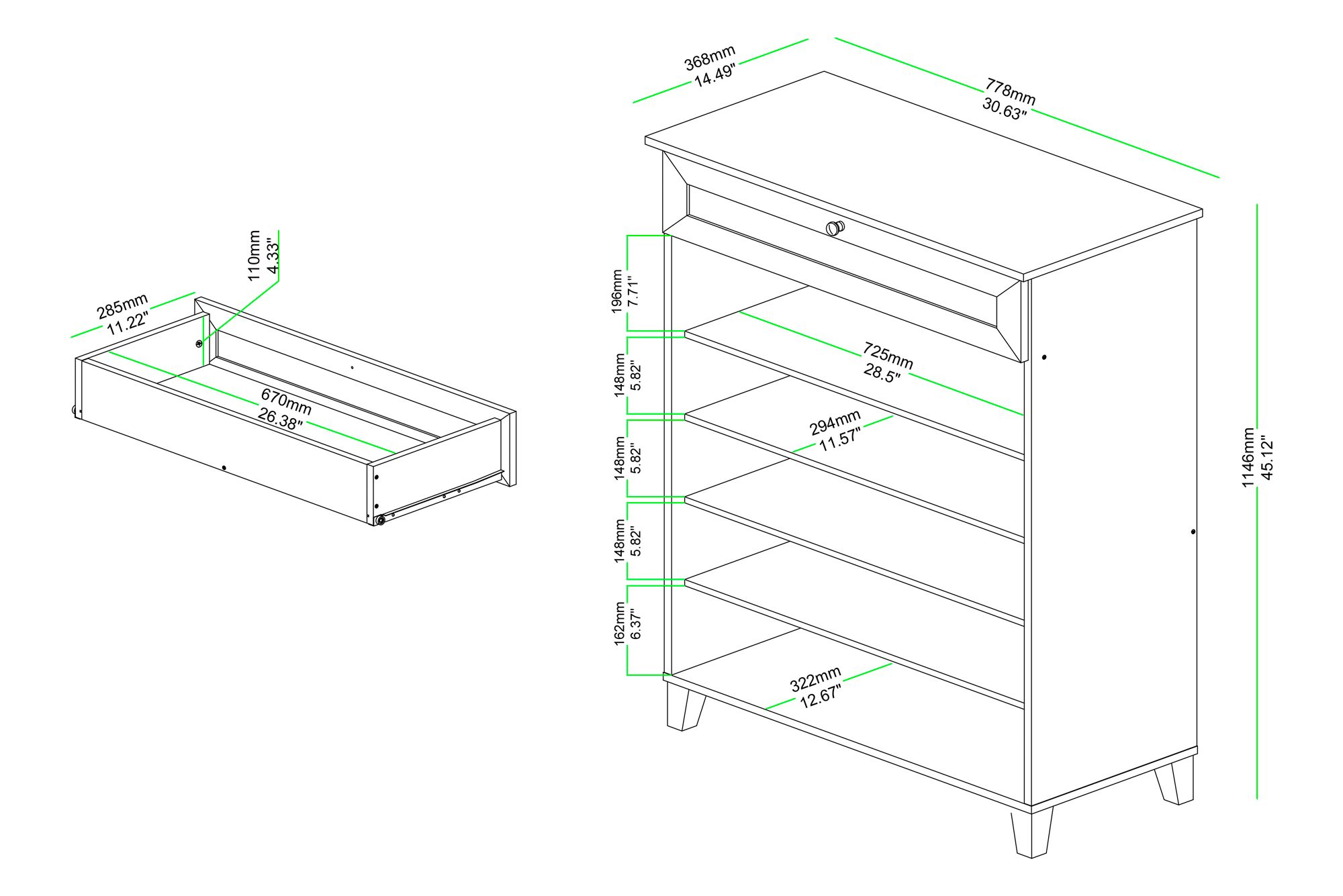 Coolidge 30 1/2" Wide Oak Brown 5-Shelf Shoe Storage Cabinet