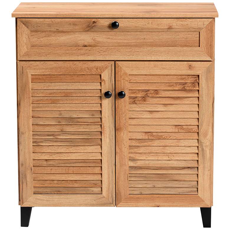 Image 7 Coolidge 30 1/2"W Oak Brown 1-Drawer Shoe Storage Cabinet more views