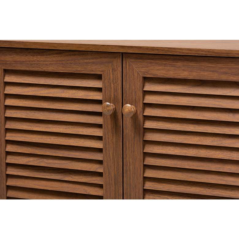 Image 3 Coolidge 44 1/2"W Walnut Brown 8-Shelf Shoe Storage Cabinet more views