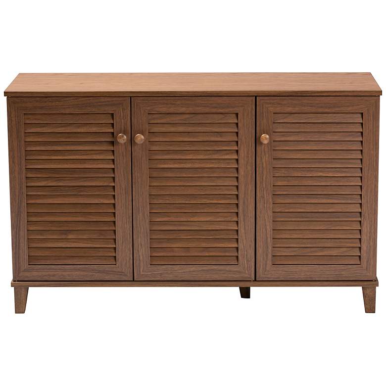 Image 6 Coolidge 44 1/2"W Walnut Brown 8-Shelf Shoe Storage Cabinet more views