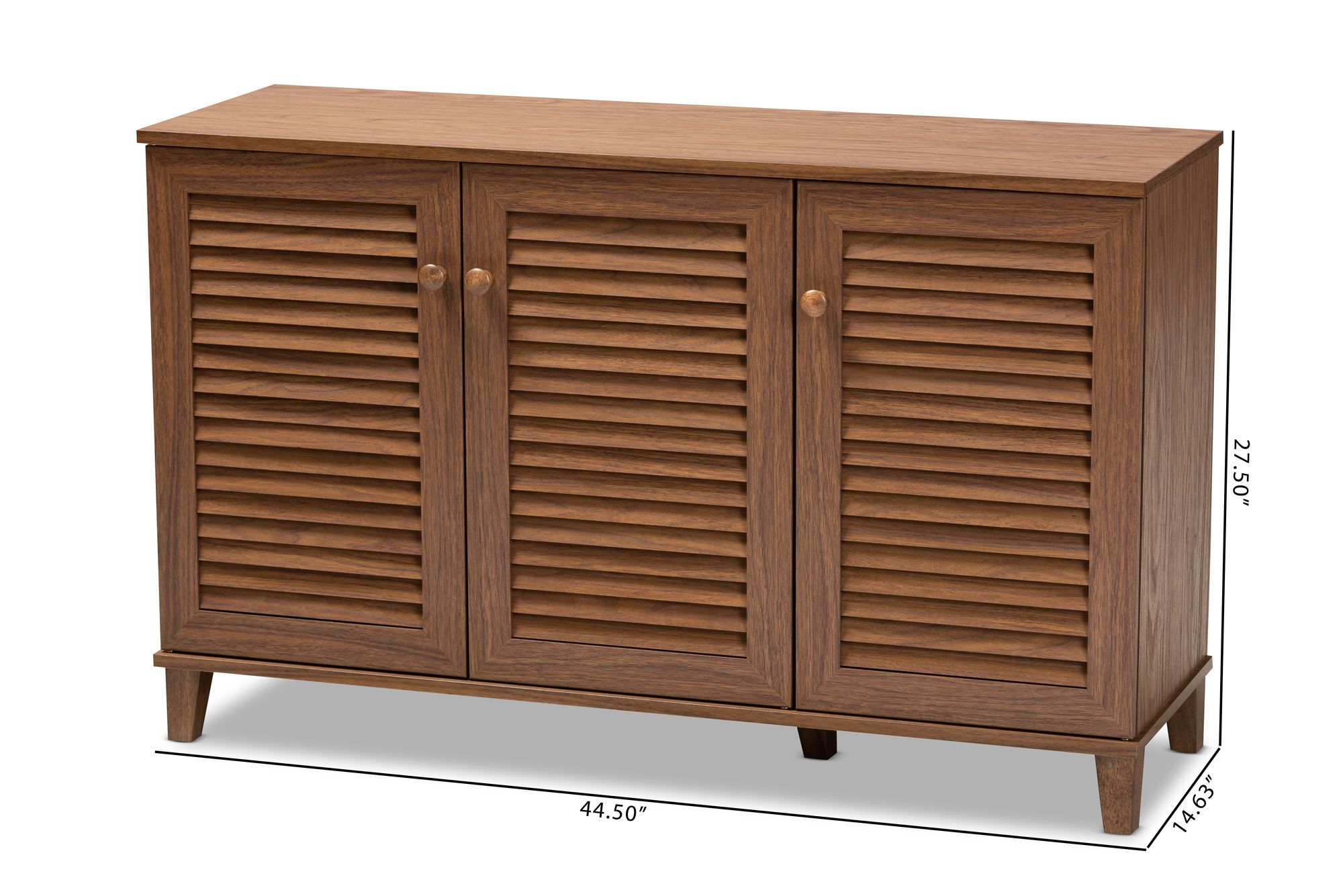 Coolidge 44 1/2"W Walnut Brown 8-Shelf Shoe Storage Cabinet