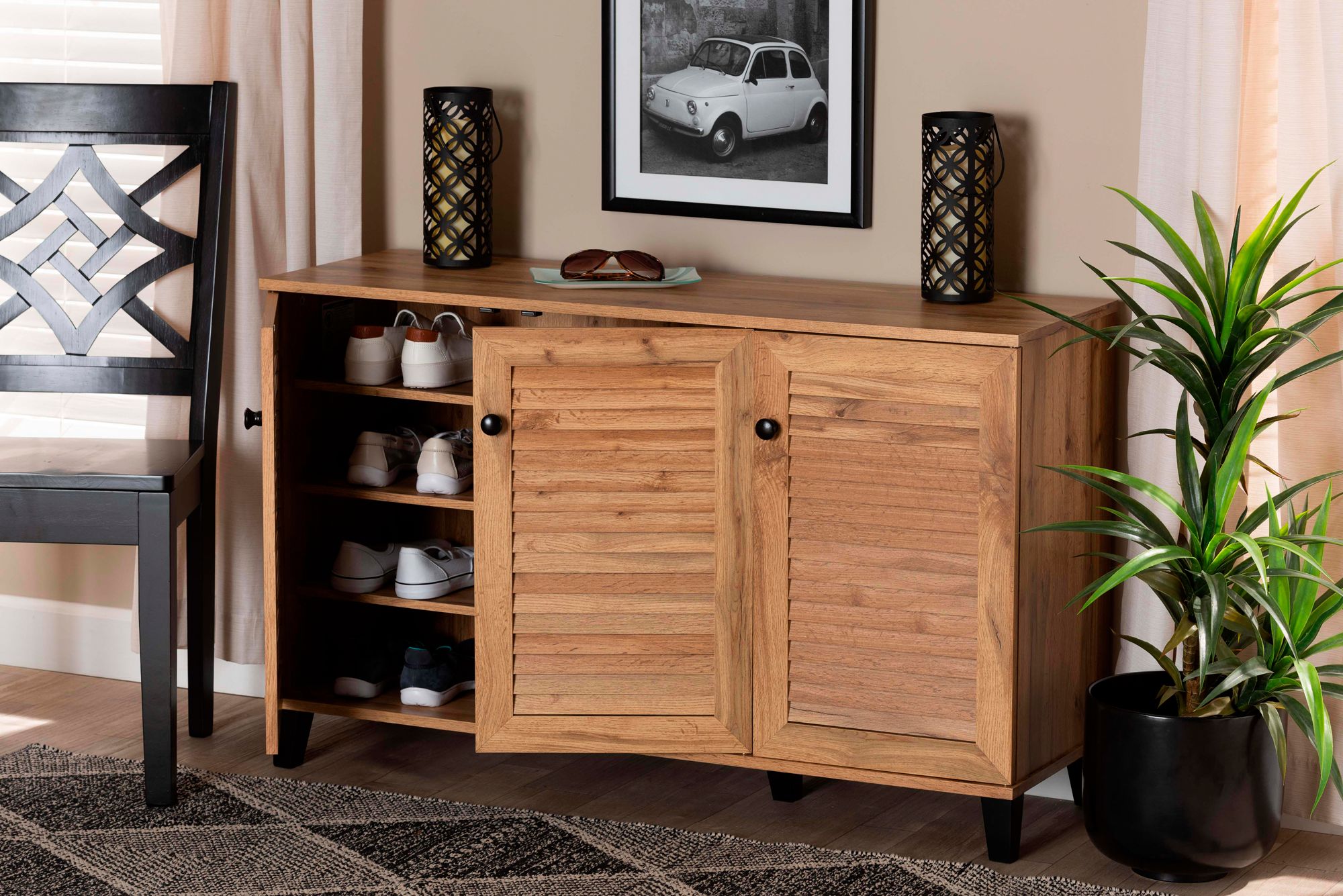 Coolidge 44 1/4" Wide Oak Brown 3 -Door Shoe Storage Cabinet