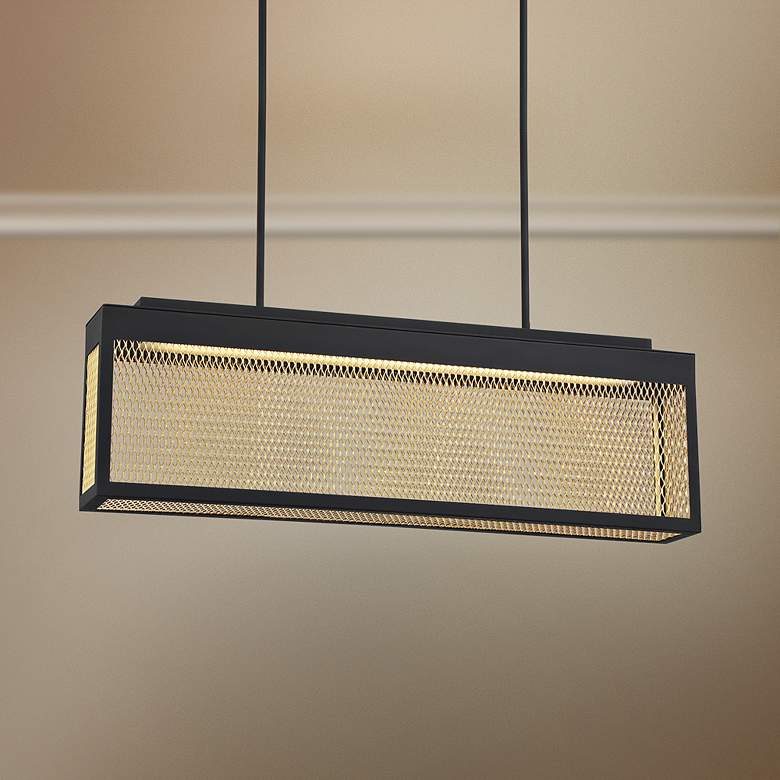 Image 1 Coop 36"W Black and Gold LED Kitchen Island Light Pendant