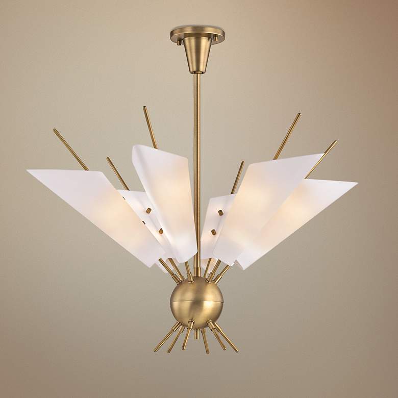 Image 1 Cooper 32 1/4" Wide Aged Brass 12-Light LED Chandelier