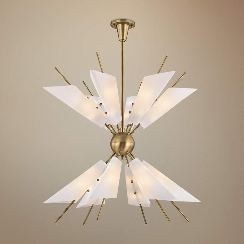 Image 1 Cooper 32 1/4" Wide Aged Brass 24-Light LED Chandelier