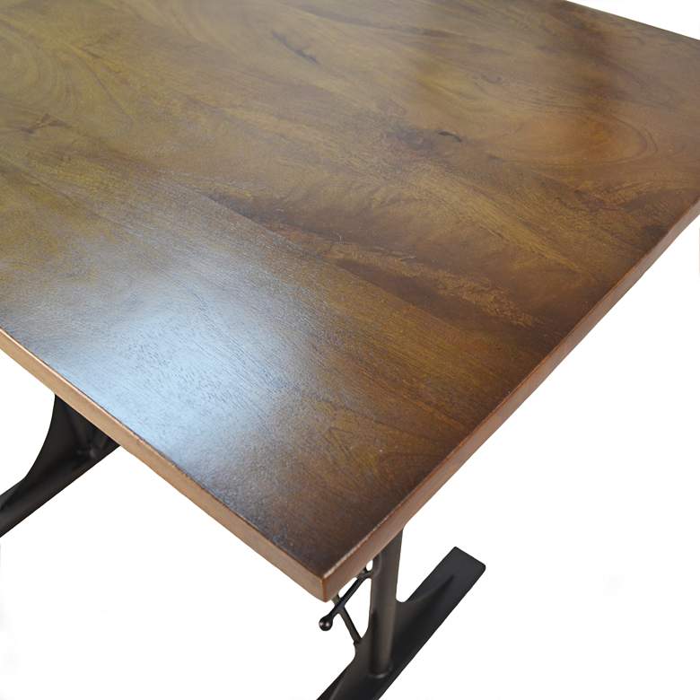 Image 4 Cooper 48" Wide Elm Wood and Black Height Adjustable Height Table Desk more views