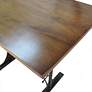 Cooper 48" Wide Elm Wood and Black Height Adjustable Height Table Desk
