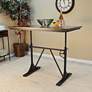 Cooper 48" Wide Elm Wood and Black Height Adjustable Height Table Desk