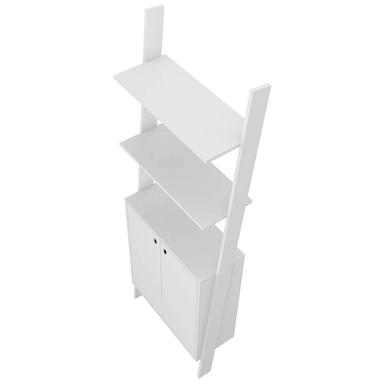 Image 4 Cooper 72 1/4 inch High 2-Shelf White Ladder Display Cabinet more views