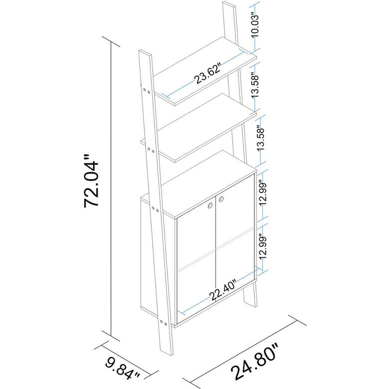 Image 7 Cooper 72 1/4" High 2-Shelf White Ladder Display Cabinet more views