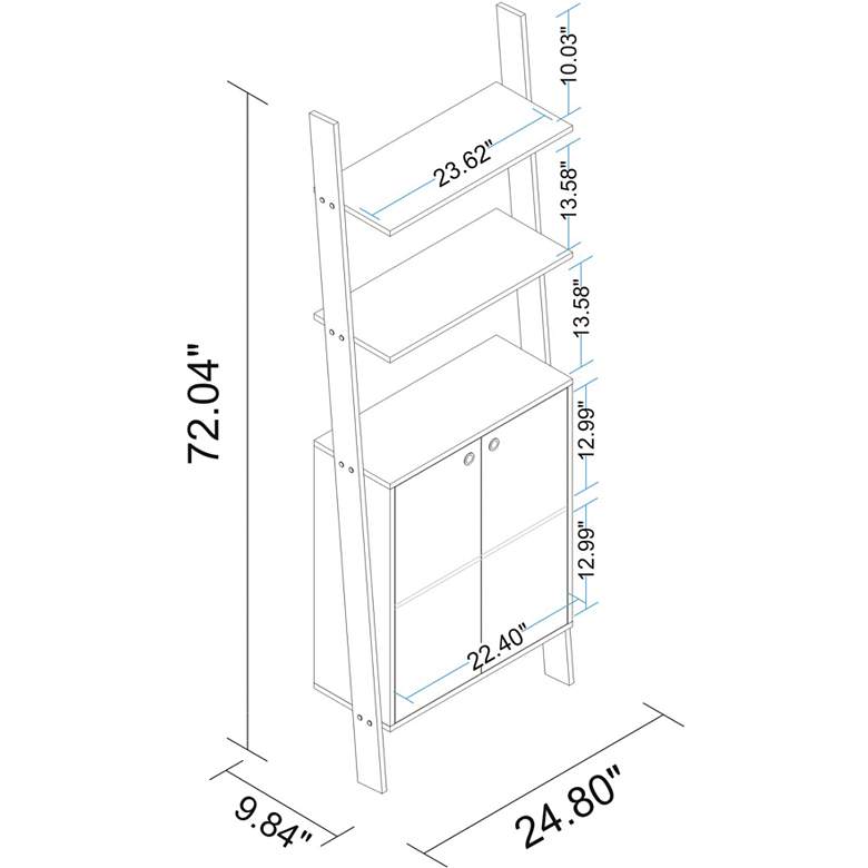 Image 7 Cooper 72 1/4 inch High 2-Shelf White Ladder Display Cabinet more views