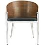 Cooper Black Vinyl and Silver Dining Chair