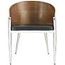 Thumbnail2 of Cooper Black Vinyl and Silver Dining Chair more views