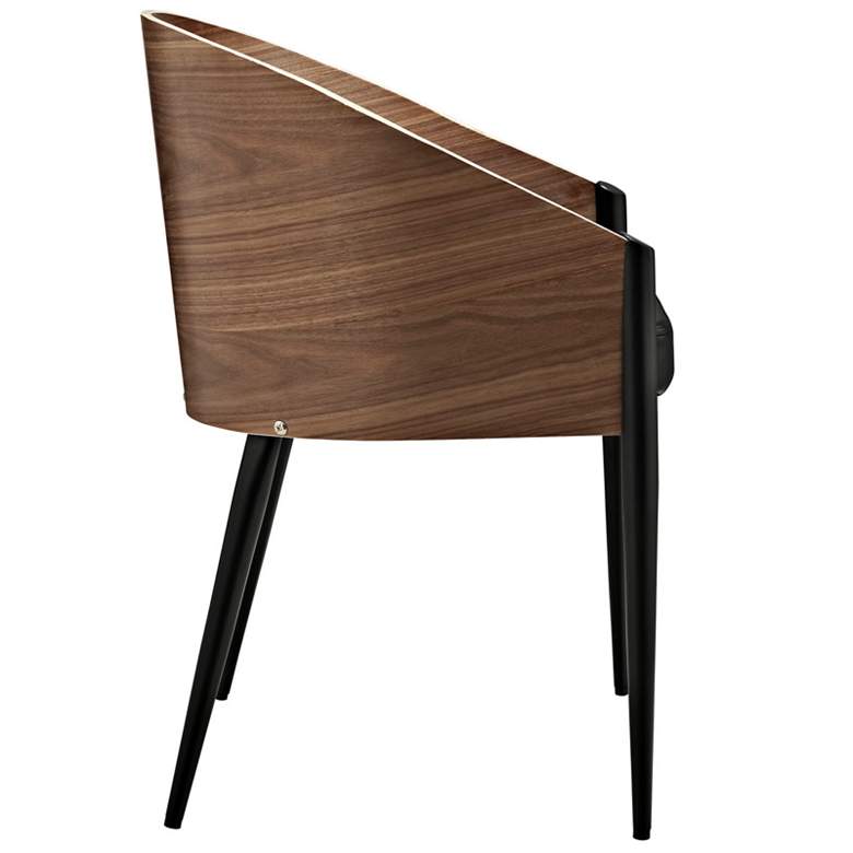 Cooper Black Vinyl and Walnut Wood Modern Dining Chair more views