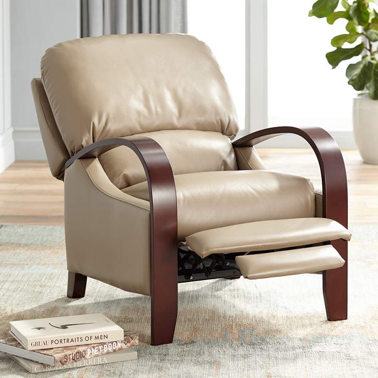 Image 1 Cooper Celestial Oat Faux Leather 3-Way Recliner Chair