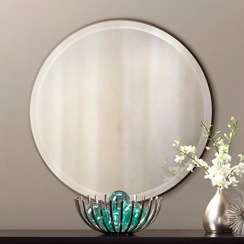 Image 1 Cooper Classic Seymour Brown 29 inch Round Wall Mirror