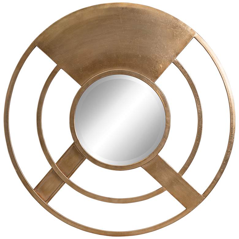 Image 1 Cooper Classics Abbey Gold 36" Round Wall Mirror