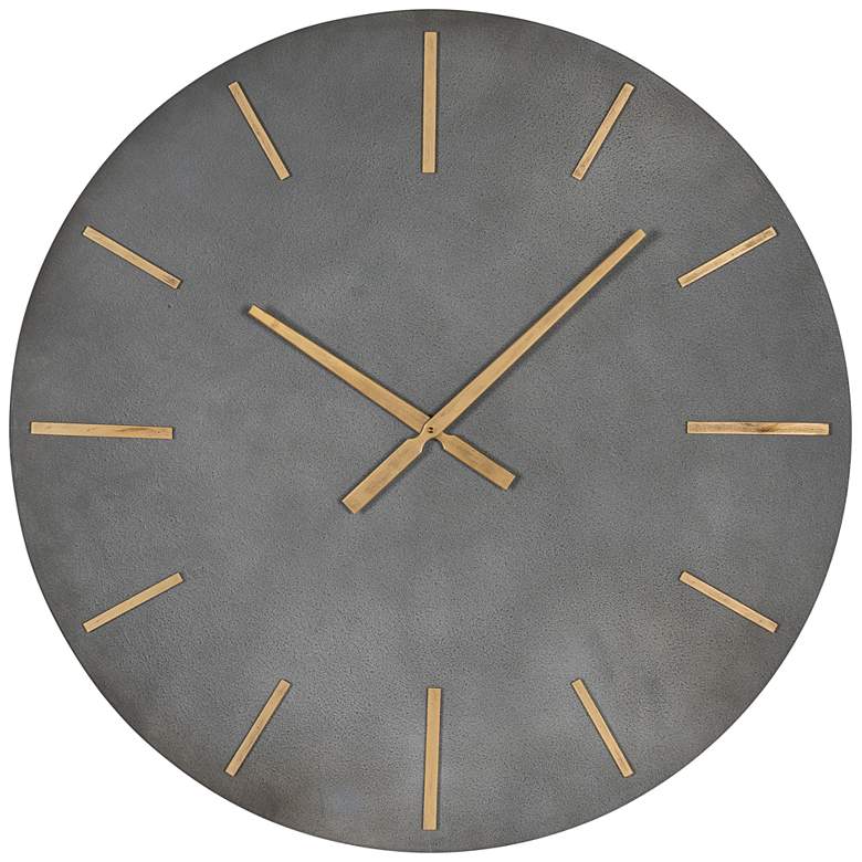 Image 2 Cooper Classics Adalynn Matte Gray 32 1/2" Round Wall Clock