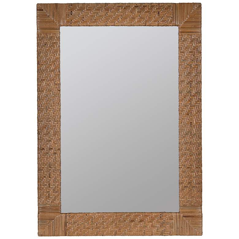 Image 1 Cooper Classics Alexina 40 3/4" High Natural Rattan Wall Mirror