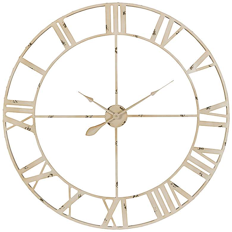 Image 1 Cooper Classics Annency Aged Cream 39 inch Round Wall Clock