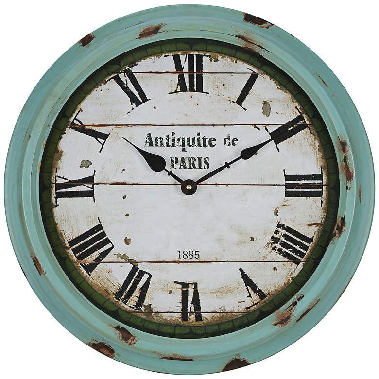 Image 1 Cooper Classics Anthea 16 3/4 Round Rustic Wall Clock