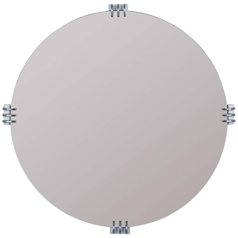 Image 2 Cooper Classics Aubrey Silver 35 1/2" Round Wall Mirror