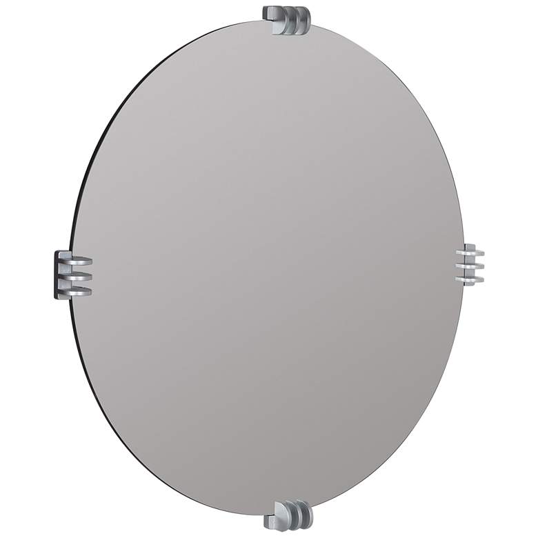 Image 5 Cooper Classics Aubrey Silver 35 1/2 inch Round Wall Mirror more views