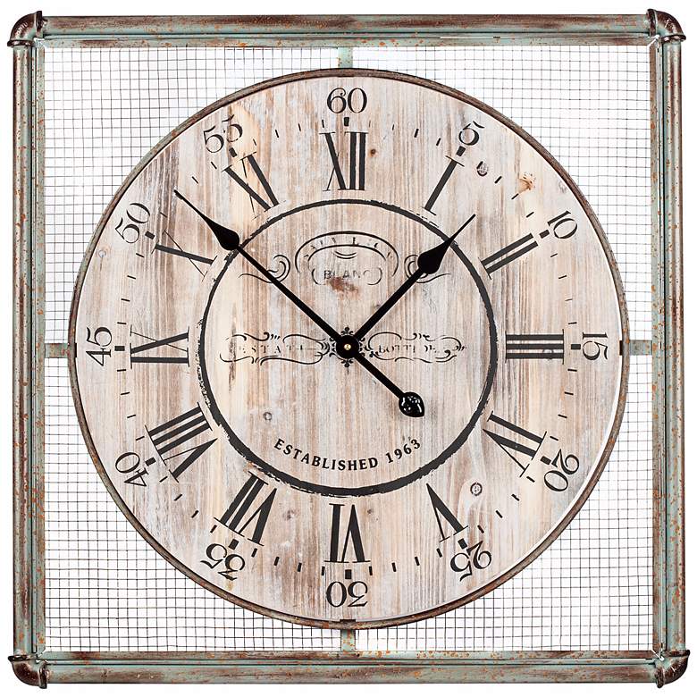 Image 1 Cooper Classics Bartow 26 inch Square Iron Wall Clock
