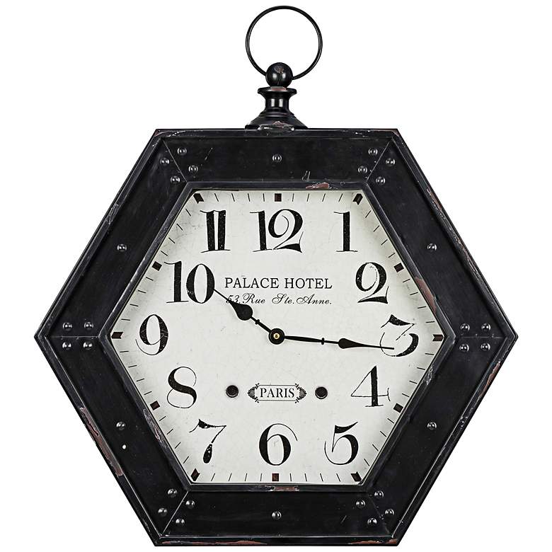 Image 1 Cooper Classics Belmont Black 22 3/4 inch High Wall Clock