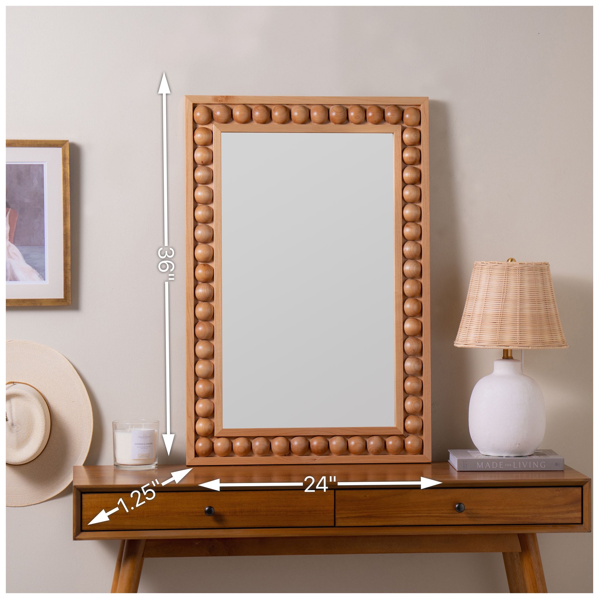 Image 2 Cooper Classics Brayden 36" High Decorative Wood Wall Mirror more views