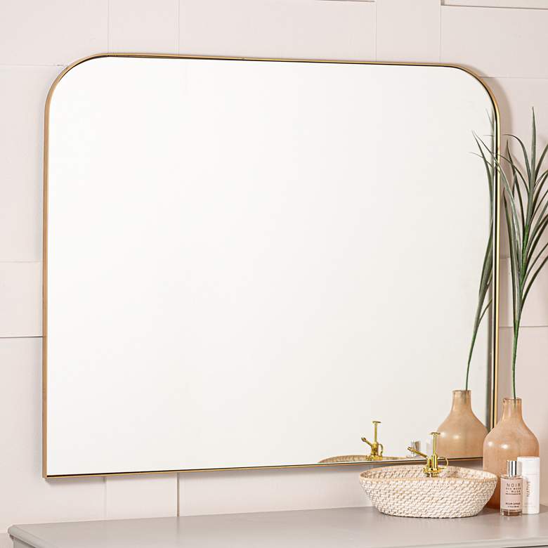Image 1 Cooper Classics Brendan 40" x 34" Gold Rectangular Wall Mirror