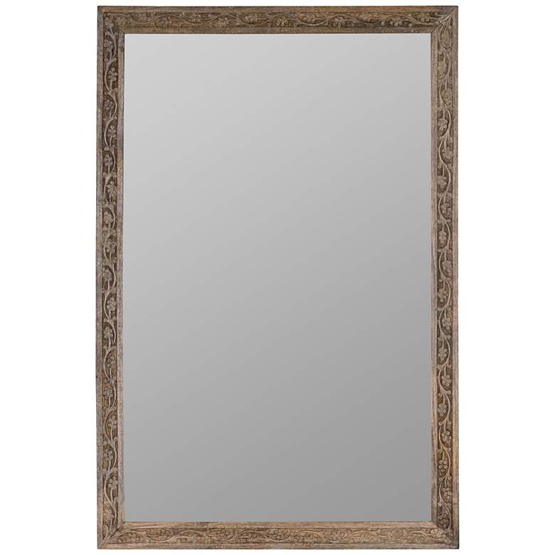 Image 1 Cooper Classics Calista 36" High Walnut Mango Wood Wall Mirror
