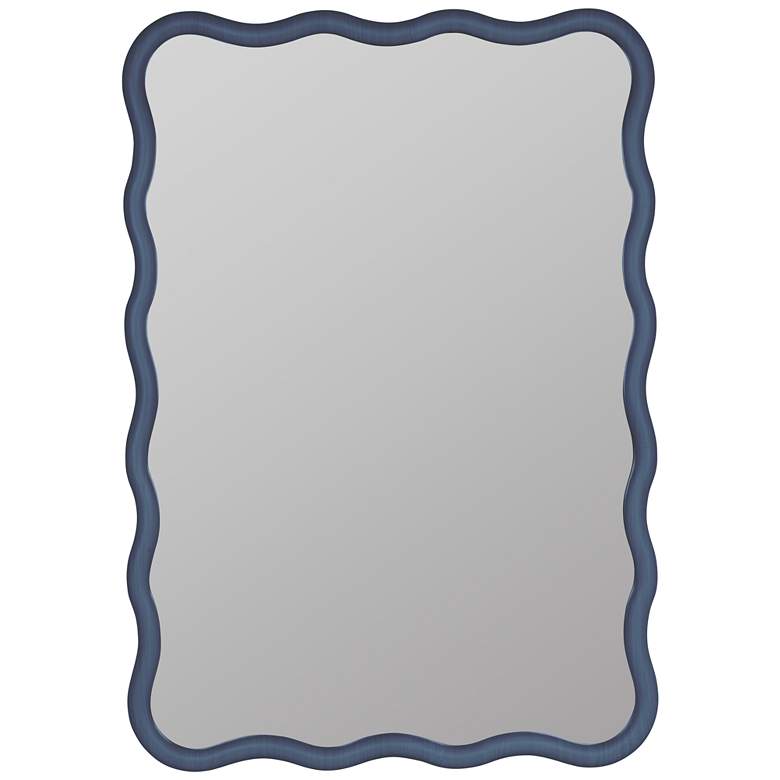 Image 1 Cooper Classics Candace 40" High Denim Blue Wood Wall Mirror