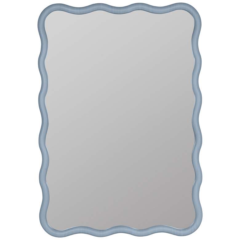 Image 1 Cooper Classics Candace 40" High Windy Skys Blue Wood Wall Mirror