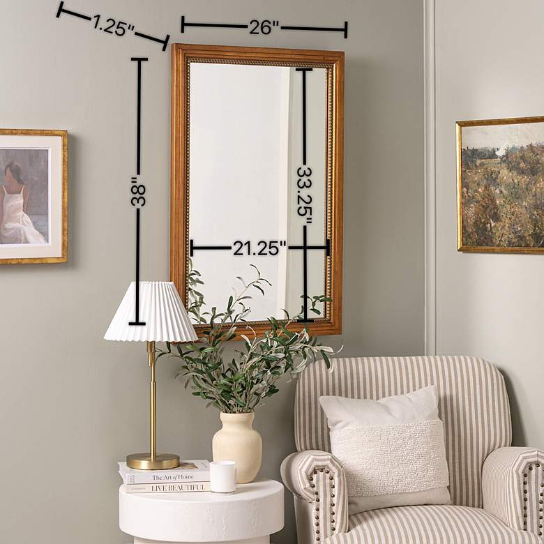 Image 6 Cooper Classics Corinne 38" High Gold Finish Wood Wall Mirror more views